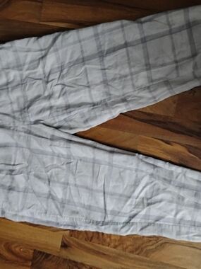 stars above Light Gray Plaid Pajama Pants